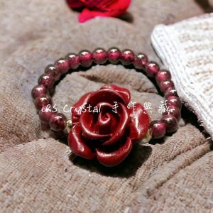 K053硃砂玫瑰石榴石純銀戒指